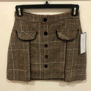 Goodnight Macaroon Plaid Miniskirt with front pockets & buttons